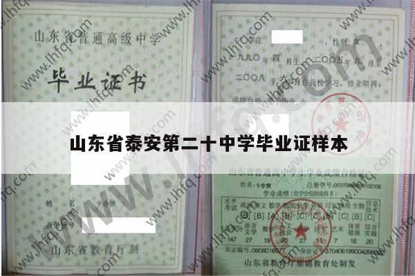 山东省泰安第二十中学毕业证样本