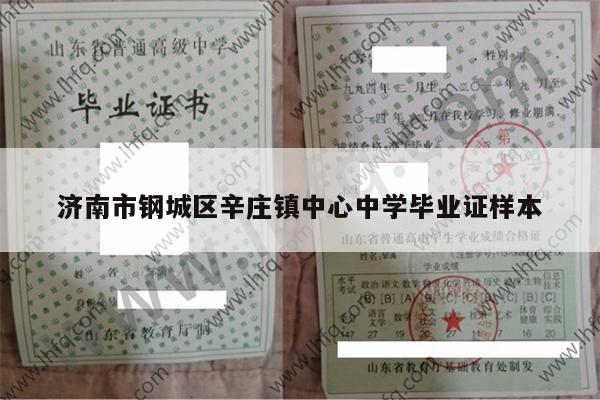 济南市钢城区辛庄镇中心中学毕业证样本