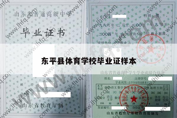 东平县体育学校毕业证样本