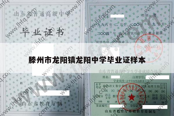 滕州市龙阳镇龙阳中学毕业证样本