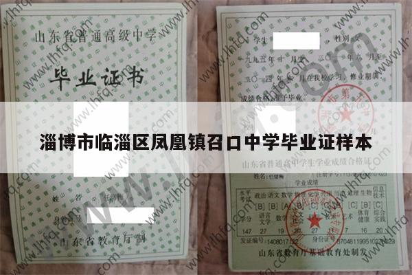淄博市临淄区凤凰镇召口中学毕业证样本