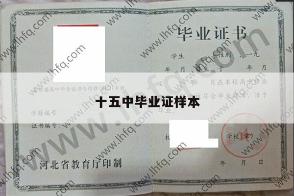 十五中毕业证样本