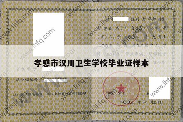 孝感市汉川卫生学校毕业证样本