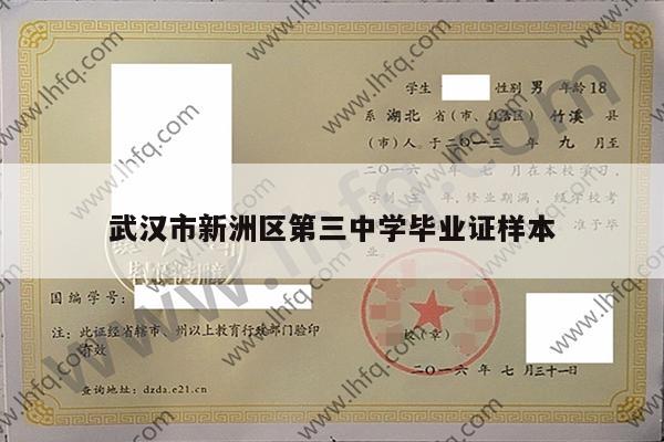 武汉市新洲区第三中学毕业证样本