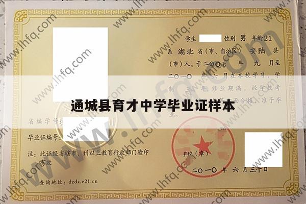 通城县育才中学毕业证样本