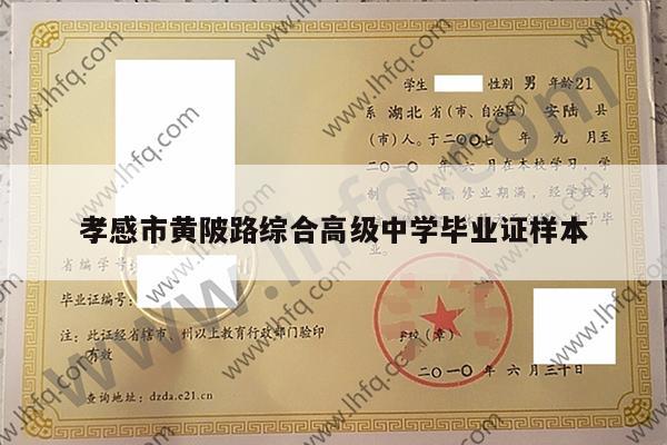 孝感市黄陂路综合高级中学毕业证样本