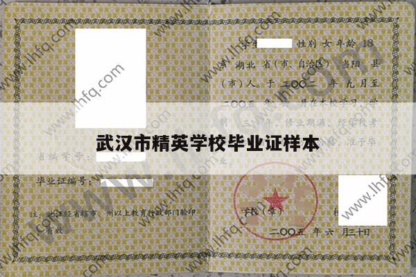 武汉市精英学校毕业证样本
