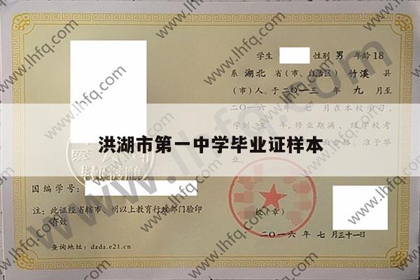 洪湖市第一中学毕业证样本