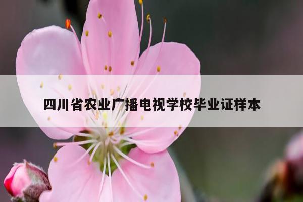 四川省农业广播电视学校毕业证样本