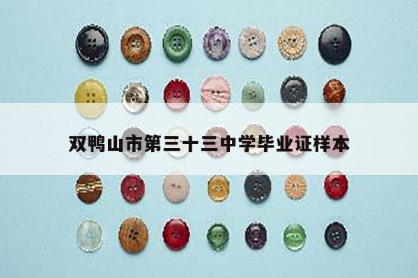 双鸭山市第三十三中学毕业证样本