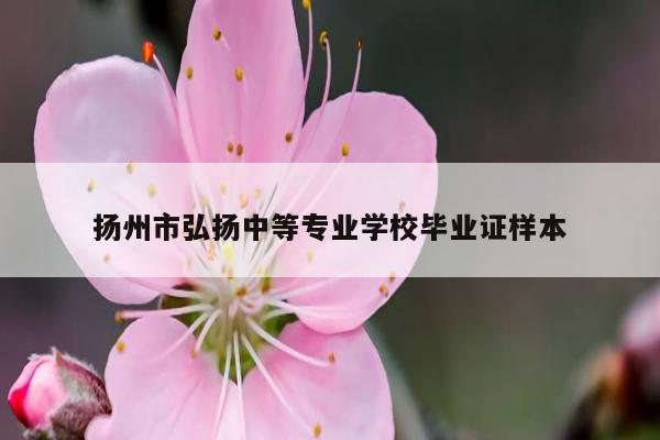 扬州市弘扬中等专业学校毕业证样本