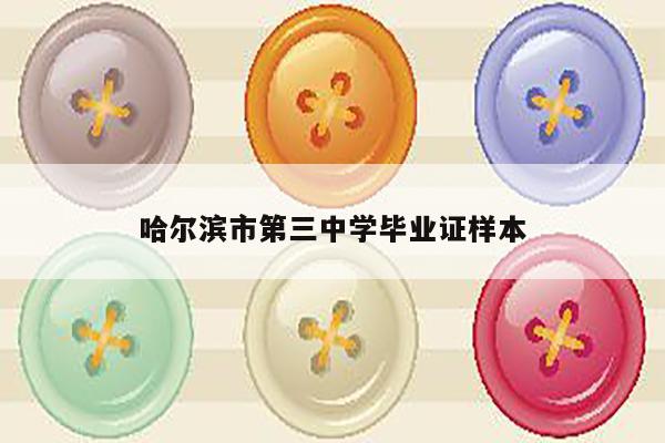 哈尔滨市第三中学毕业证样本