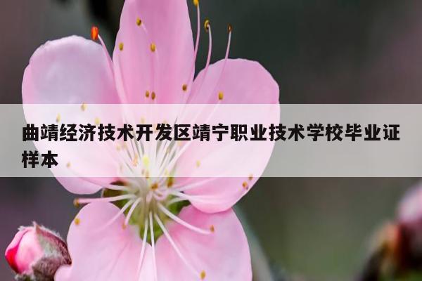 曲靖经济技术开发区靖宁职业技术学校毕业证样本