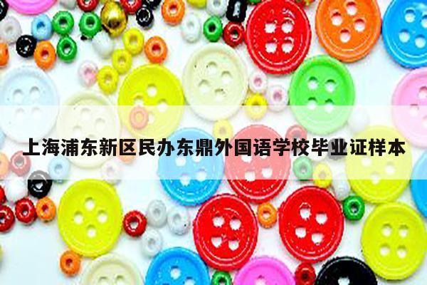 上海浦东新区民办东鼎外国语学校毕业证样本