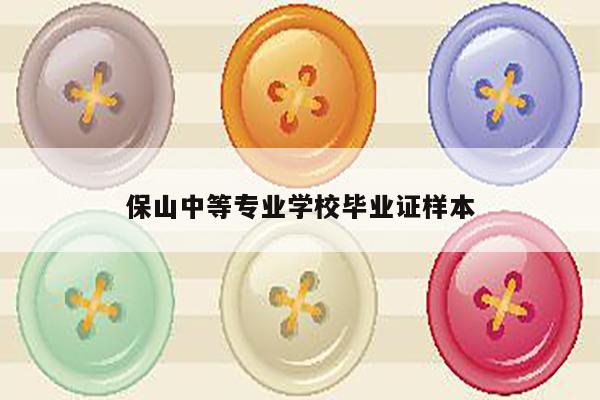 保山中等专业学校毕业证样本