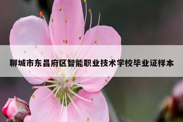 聊城市东昌府区智能职业技术学校毕业证样本
