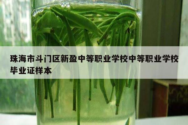 珠海市斗门区新盈中等职业学校中等职业学校毕业证样本