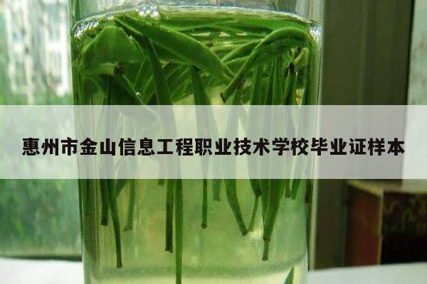 惠州市金山信息工程职业技术学校毕业证样本