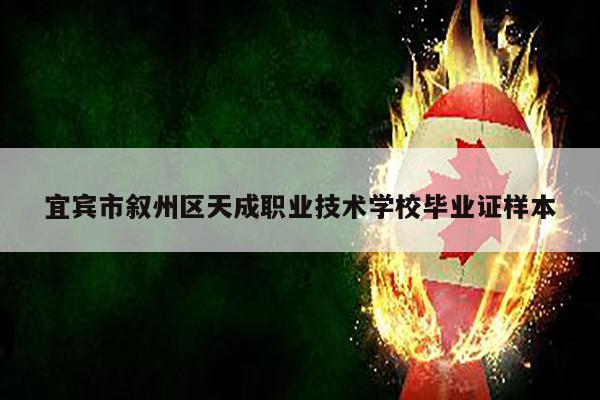 宜宾市叙州区天成职业技术学校毕业证样本
