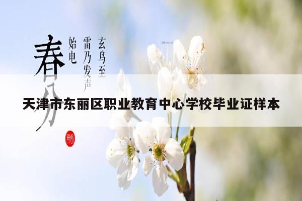 天津市东丽区职业教育中心学校毕业证样本