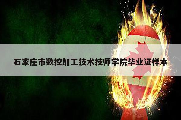 石家庄市数控加工技术技师学院毕业证样本