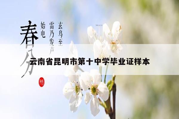 云南省昆明市第十中学毕业证样本