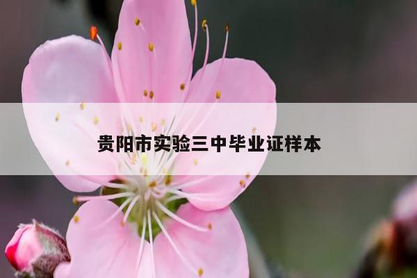 贵阳市实验三中毕业证样本