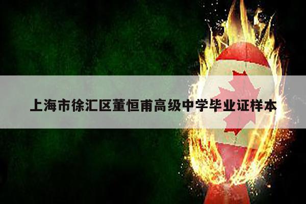 上海市徐汇区董恒甫高级中学毕业证样本