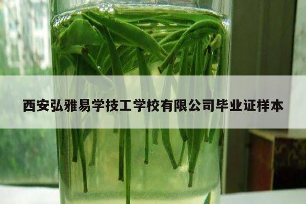 西安弘雅易学技工学校有限公司毕业证样本