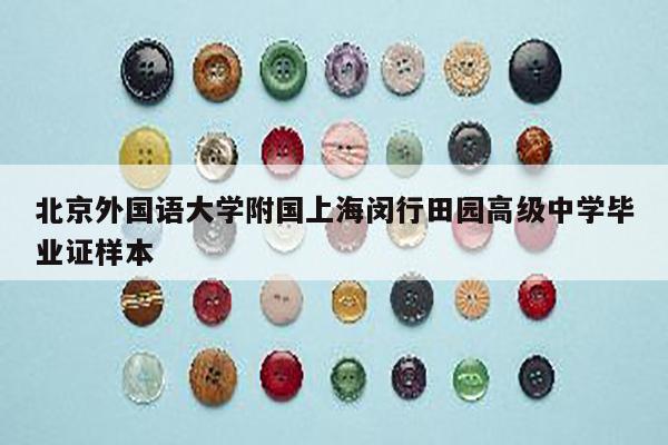 北京外国语大学附国上海闵行田园高级中学毕业证样本